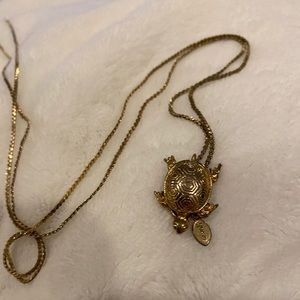 Gold turtle necklace
